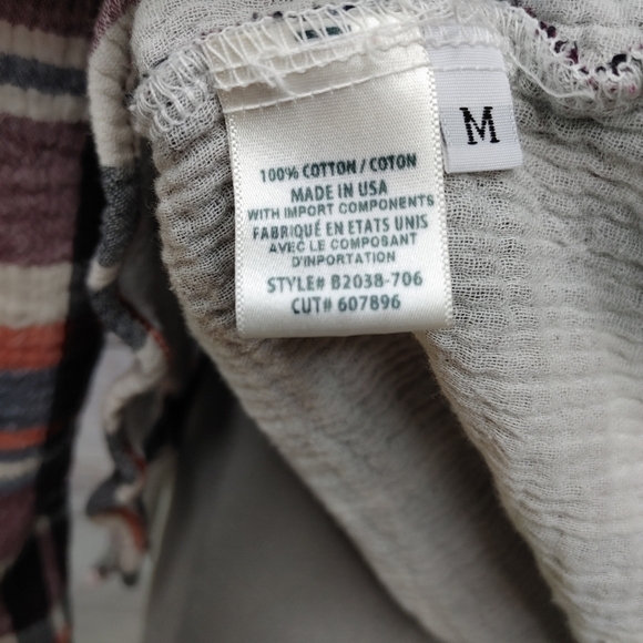 BELLA Dahl gauzy cotton plaid shirt M - Picture 10 of 14